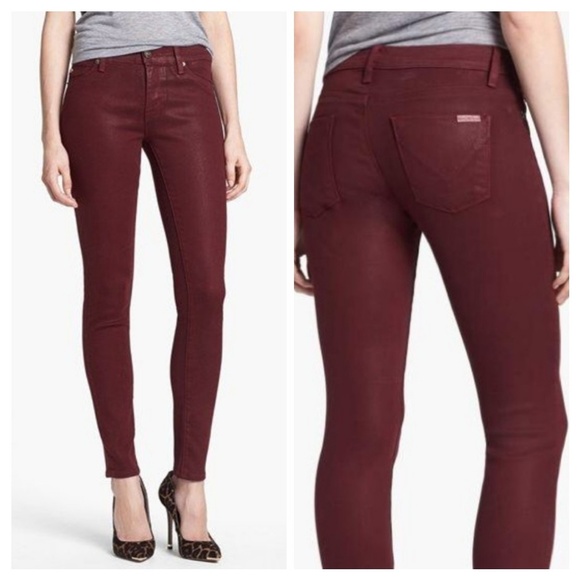 Hudson Jeans Denim - NEW Hudson Krista Burgandy Red Wax Jeans